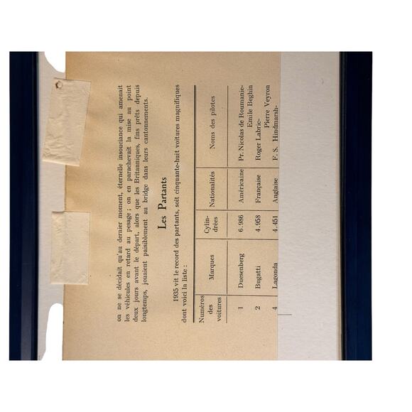 3 Framed Prewar Auto Racing Mag Prints in the style of Peter Helck Bently Alfa - Picture 5 of 9